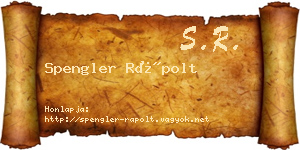 Spengler Rápolt névjegykártya